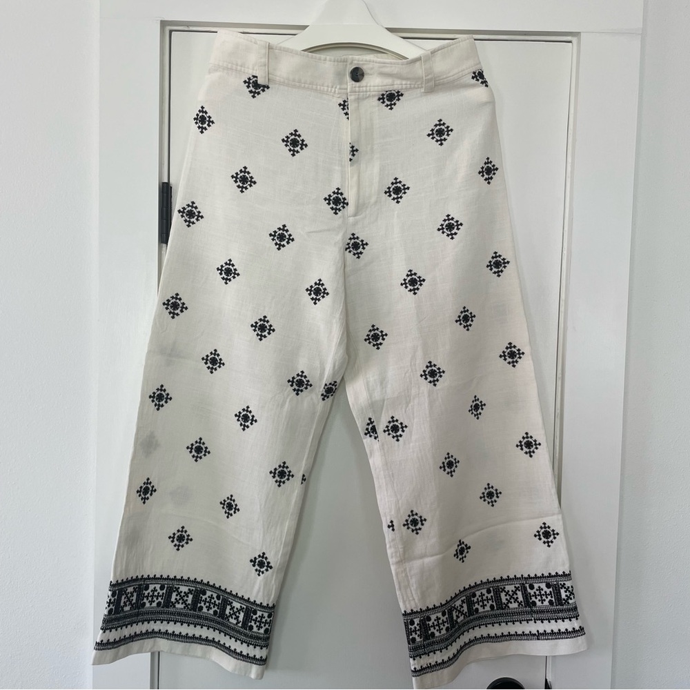 Zara Wide leg Linen Trousers Large Excellent Condition - Picture 3 of 9